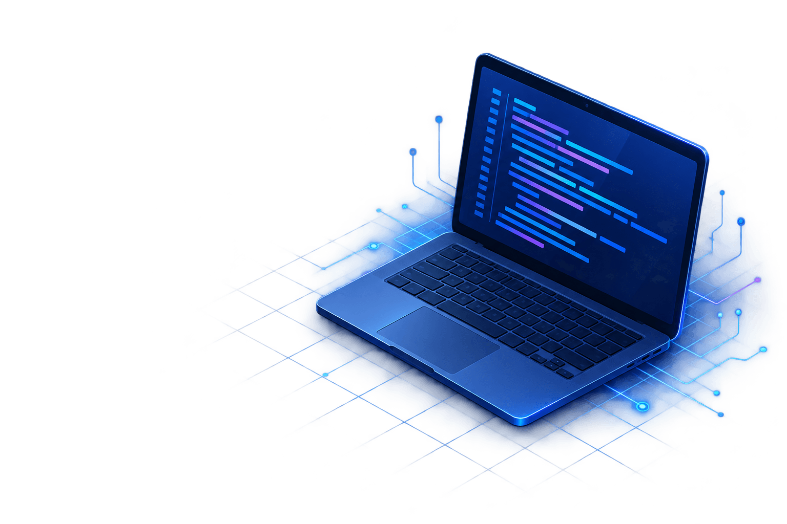 Laptop displaying programming code